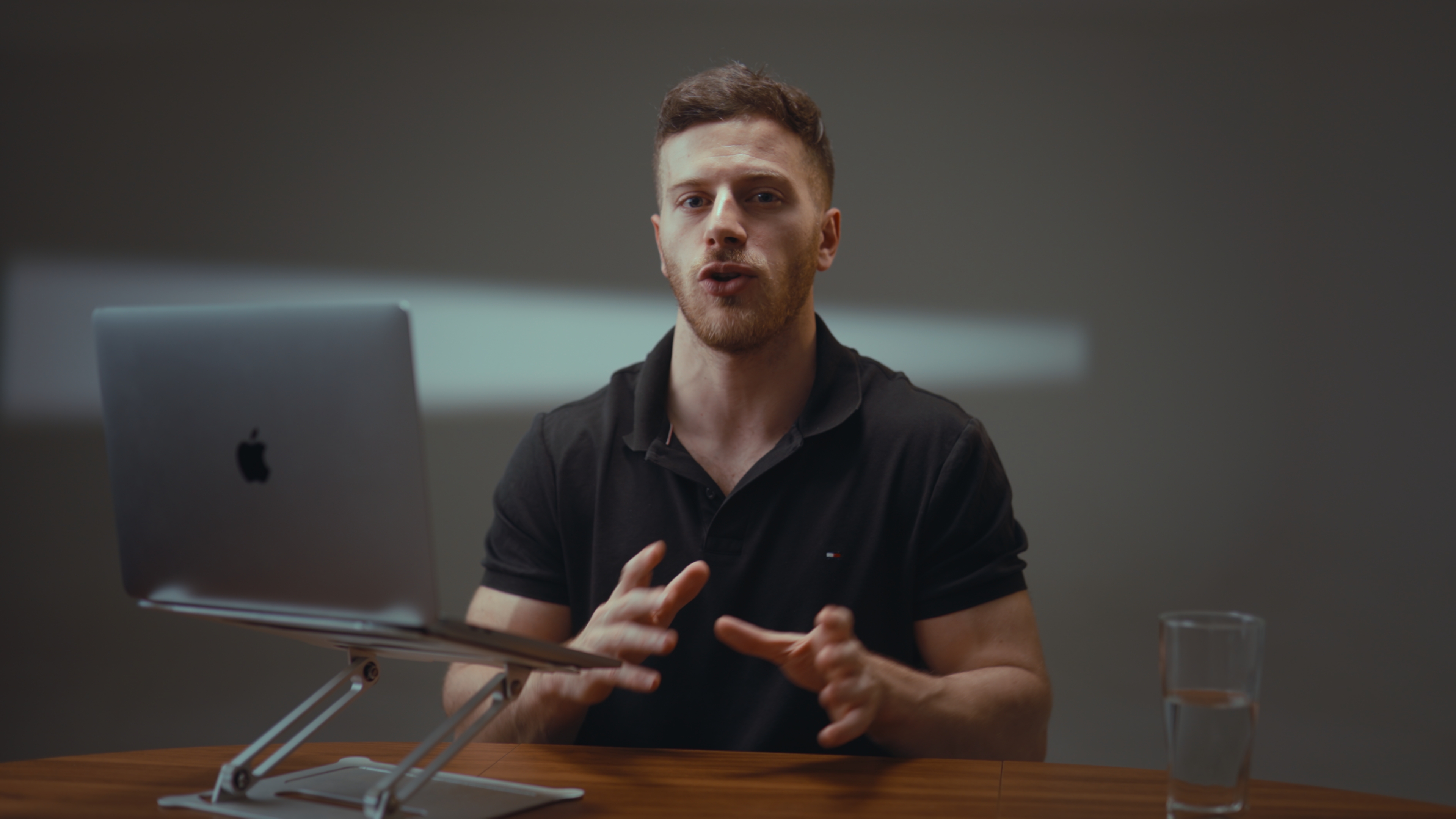 Content creator filming in Medellín studio